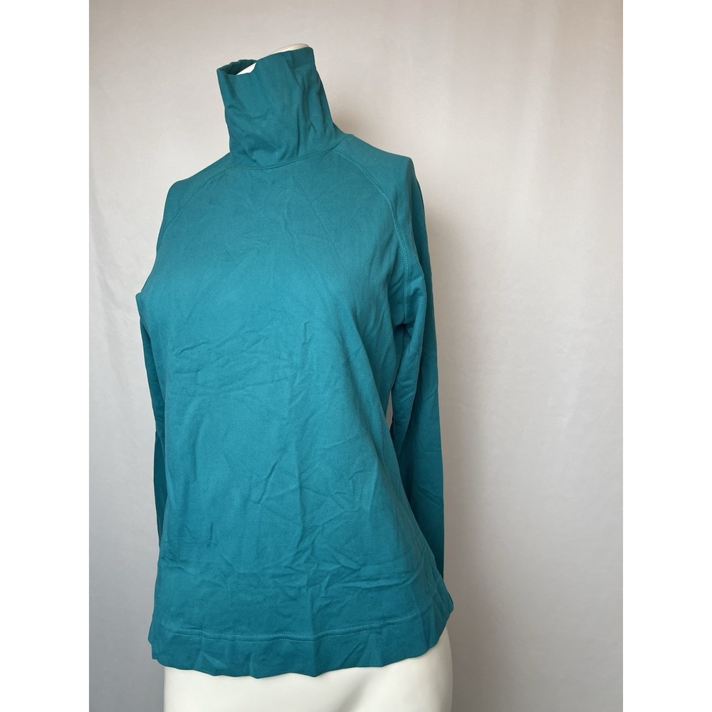 Athleta Green Warm Soft Nylon Spandex Turtleneck Women's Long Sleeves Top Large